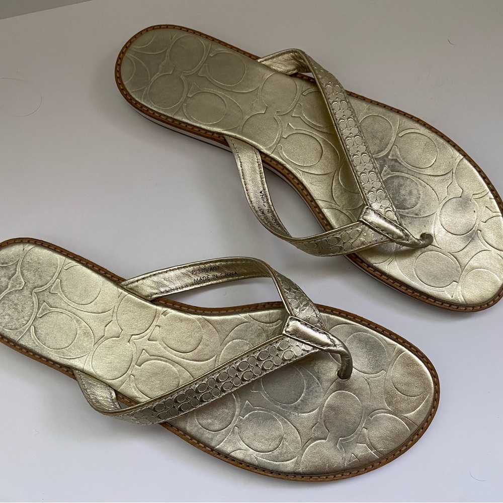 Coach Gold Metallic Sandals